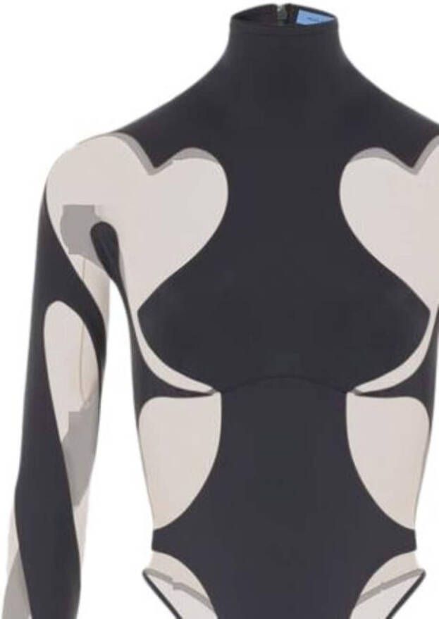 Mugler Body met lange mouwen Zwart