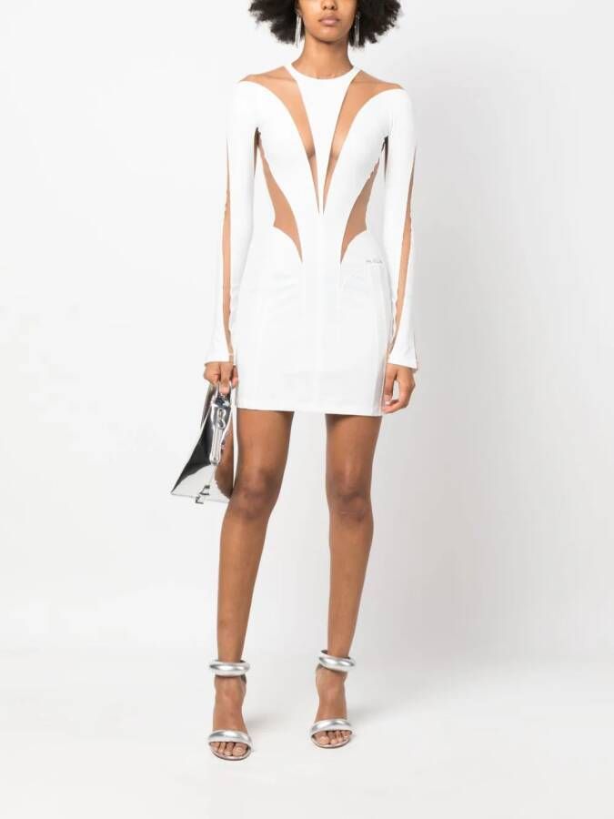 Mugler Jurk met doorzichtig vlak Wit