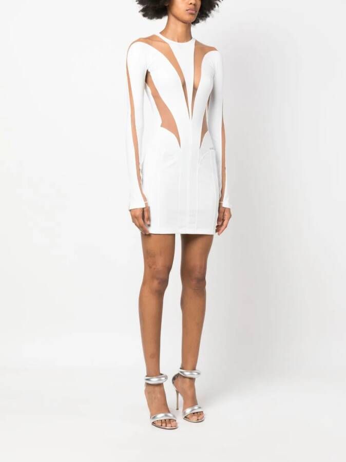 Mugler Jurk met doorzichtig vlak Wit
