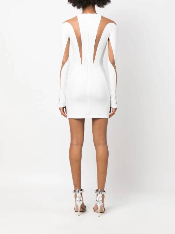 Mugler Jurk met doorzichtig vlak Wit