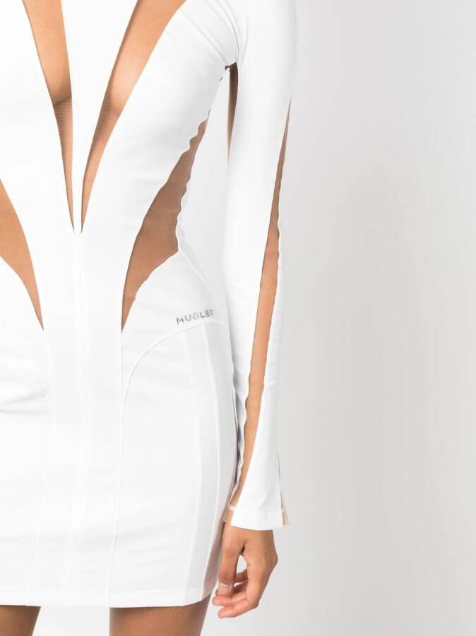 Mugler Jurk met doorzichtig vlak Wit
