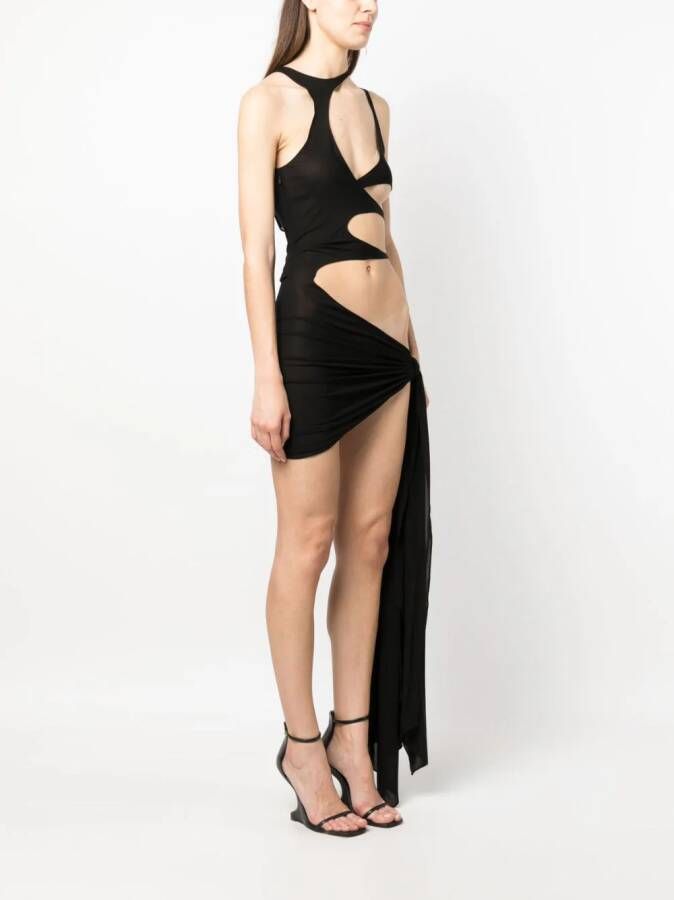 Mugler Gedrapeerde jurk Zwart