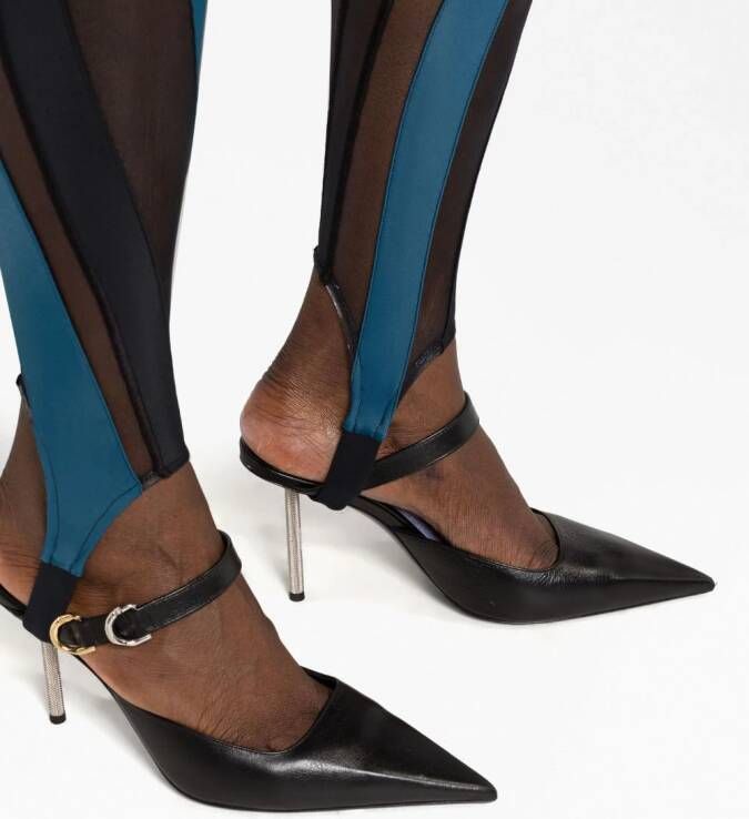 Mugler Spiral panelled leggings Blauw