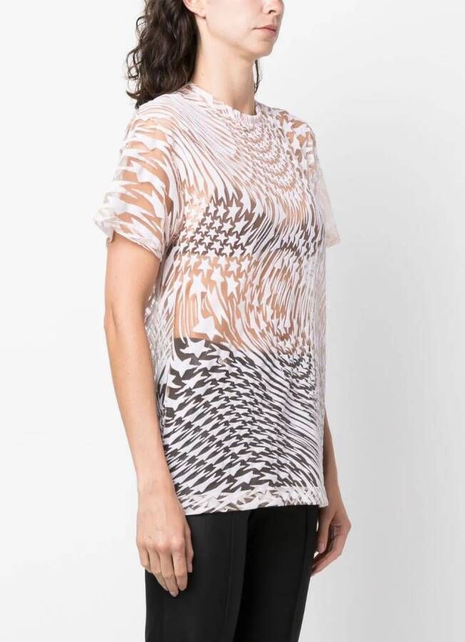 Mugler T-shirt met sterprint Beige