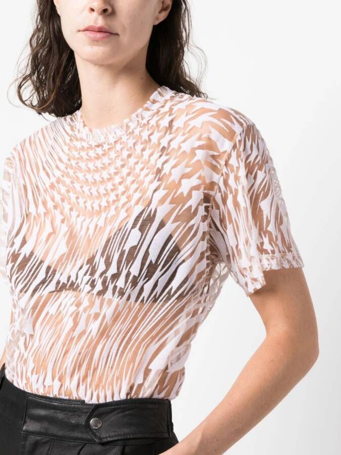 Mugler T-shirt met sterprint Beige