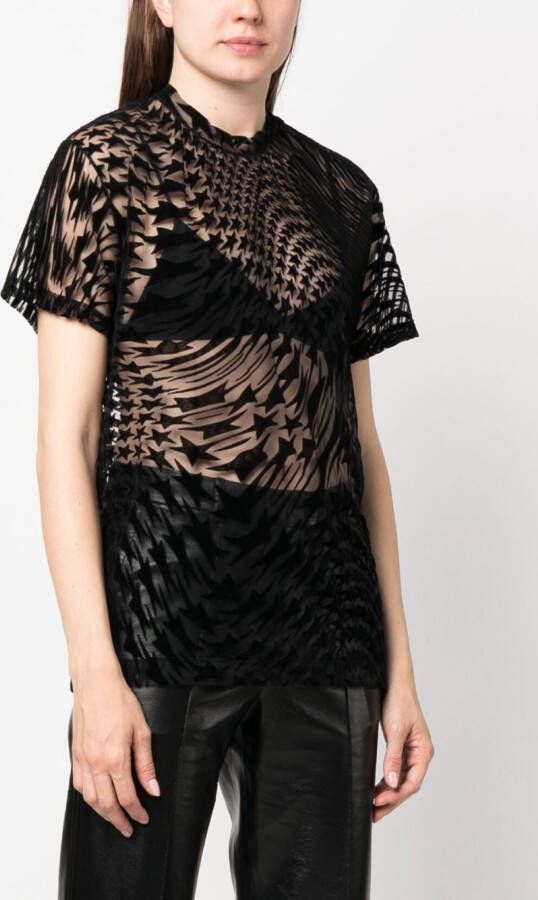 Mugler T-shirt met sterprint Zwart