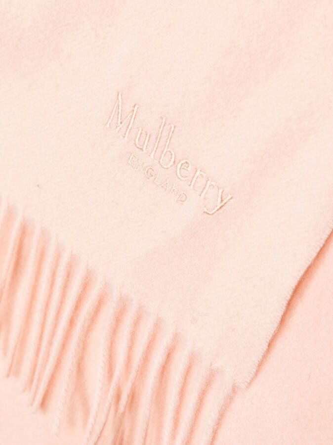 Mulberry Sjaal met geborduurd logo Roze