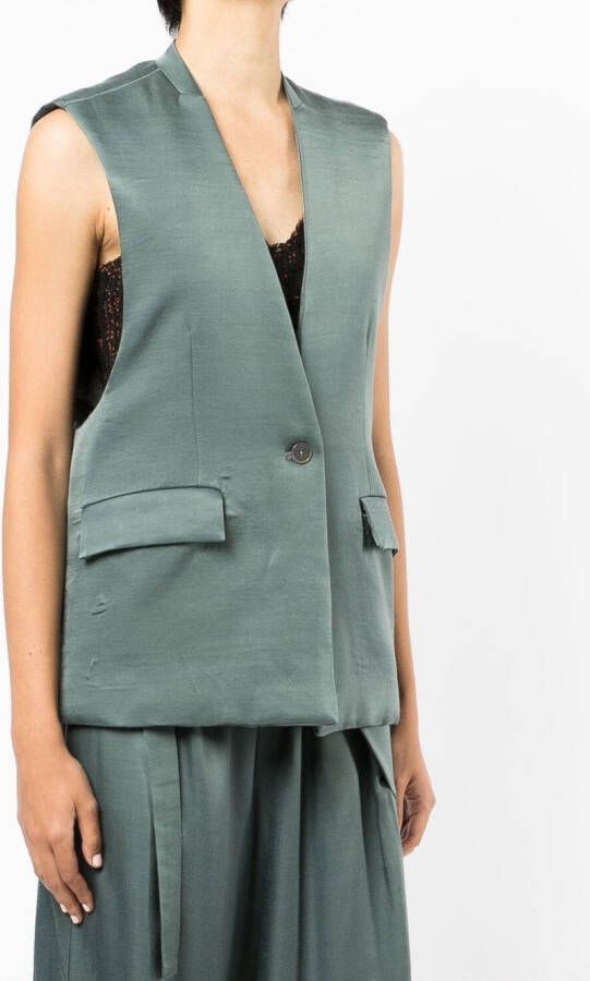Muller Of Yoshiokubo Bodywarmer met V-hals Groen