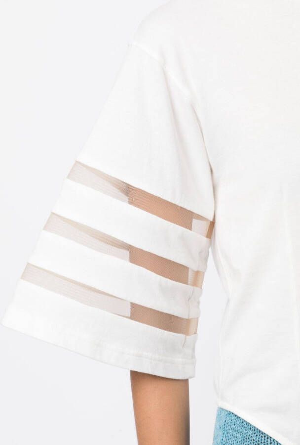 Muller Of Yoshiokubo T-shirt met uitgesneden mouwen Wit