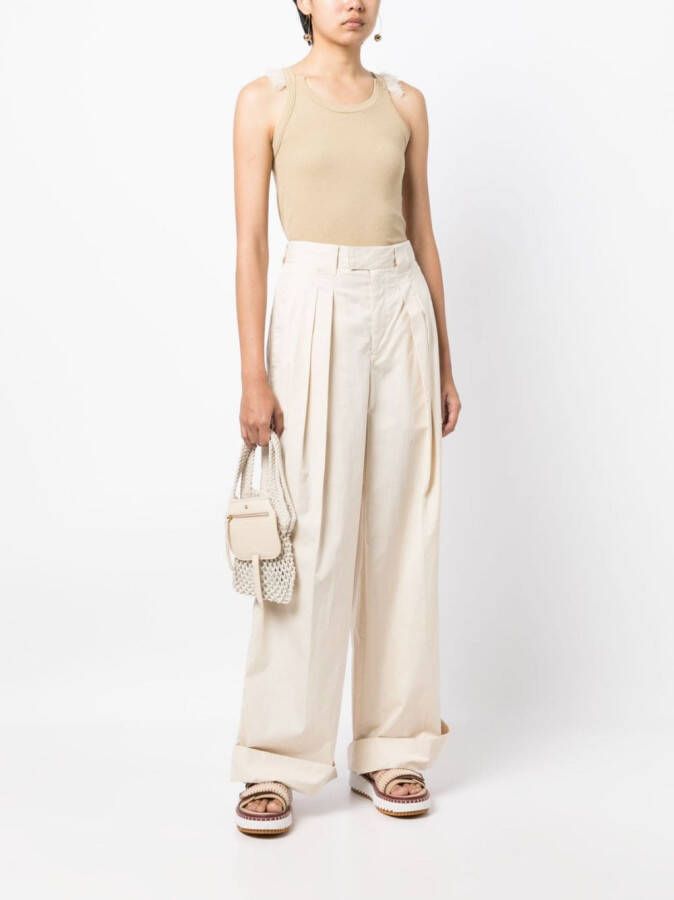 Muller Of Yoshiokubo Tanktop met ruches Bruin