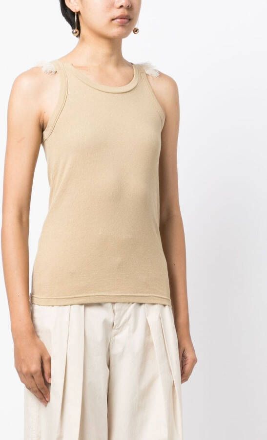 Muller Of Yoshiokubo Tanktop met ruches Bruin
