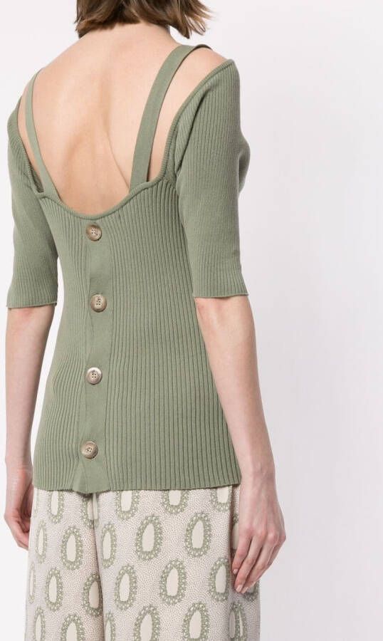 Muller Of Yoshiokubo Top met V-hals Groen
