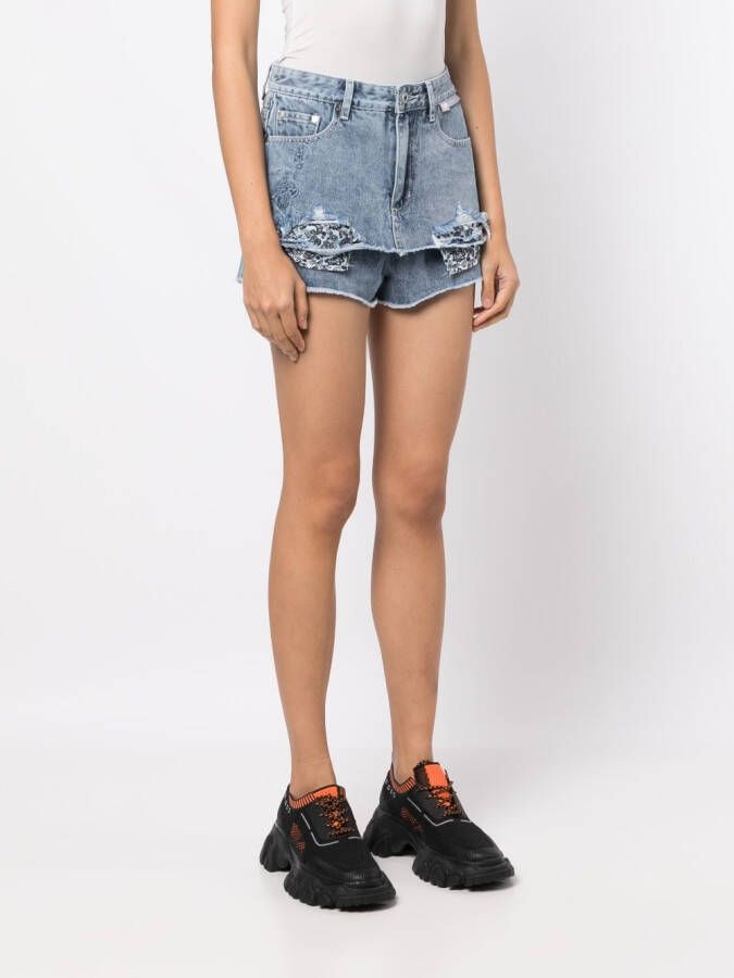 Musium Div. Denim shorts Blauw