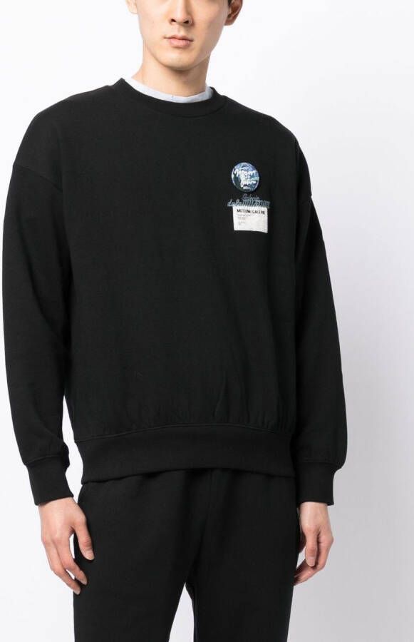 Musium Div. Sweater met logopatch Zwart