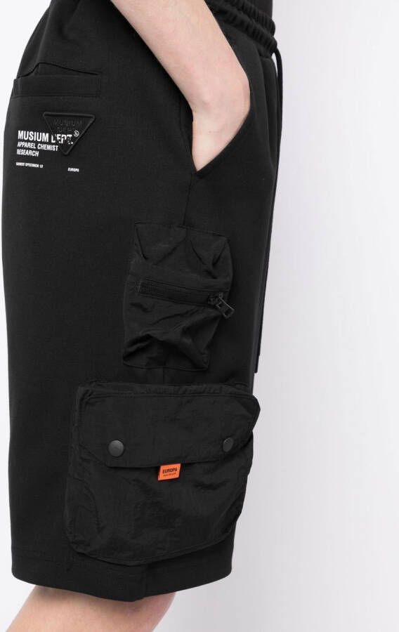 Musium Div. Shorts met elastische tailleband Zwart