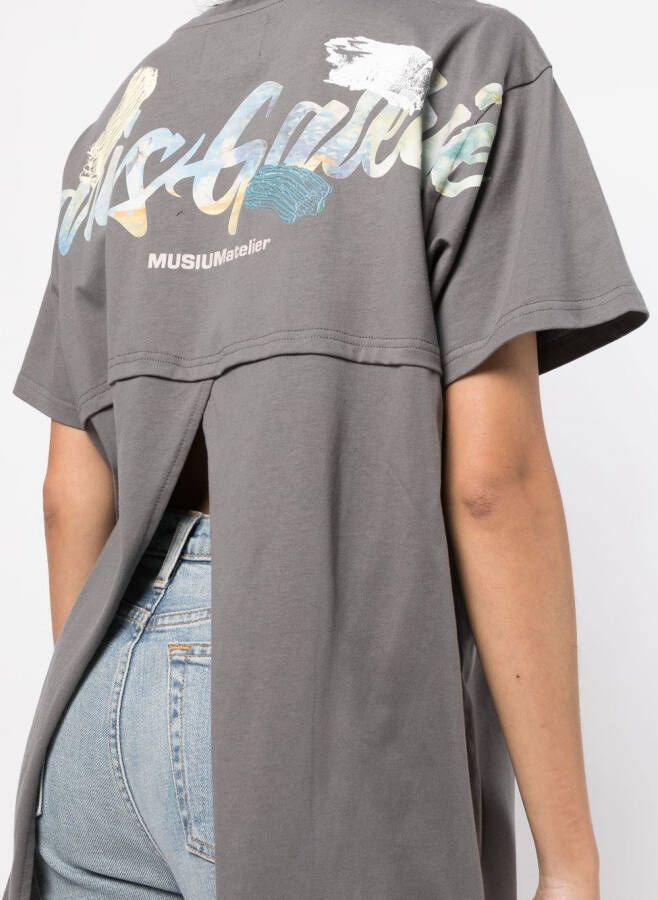 Musium Div. T-shirt met logoprint Grijs