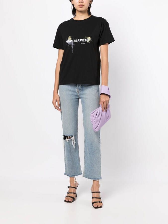 Musium Div. T-shirt met logoprint Zwart