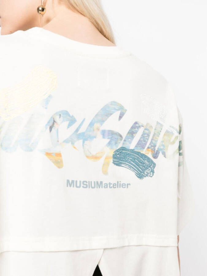 Musium Div. T-shirt met print Wit