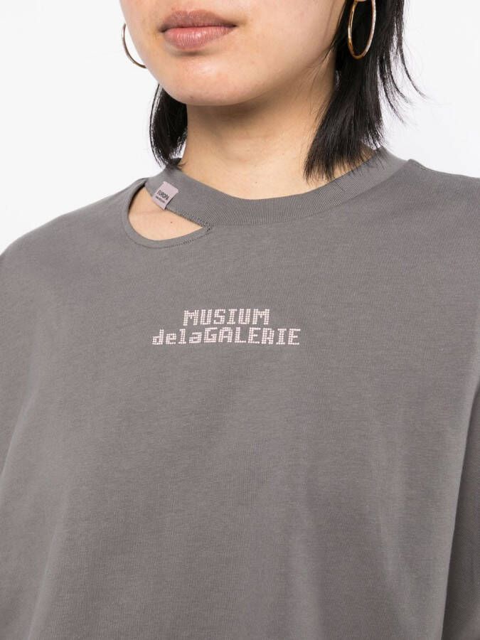 Musium Div. T-shirt met uitgesneden detail Grijs