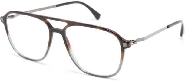 Mykita Bril met piloten montuur Bruin