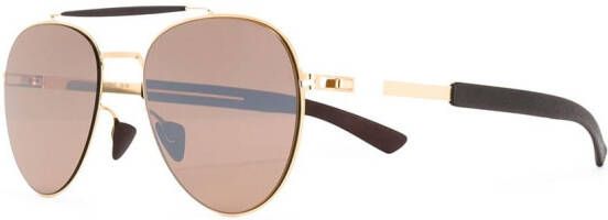Mykita Bril met piloten montuur Bruin