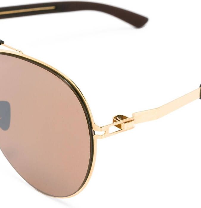 Mykita Bril met piloten montuur Bruin