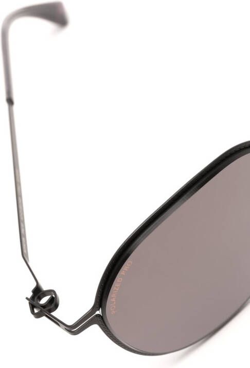 Mykita Talvi zonnebril met rond montuur Zwart