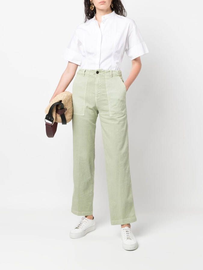 Myths Straight broek met tonale stiksels en zakken Groen