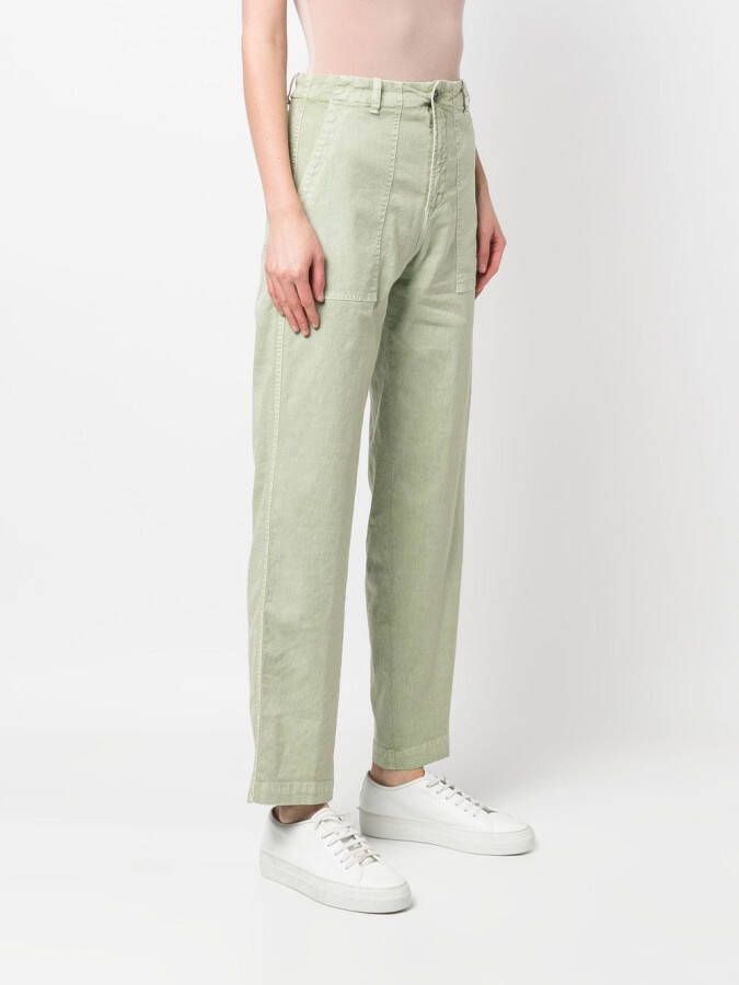 Myths Straight broek met tonale stiksels en zakken Groen