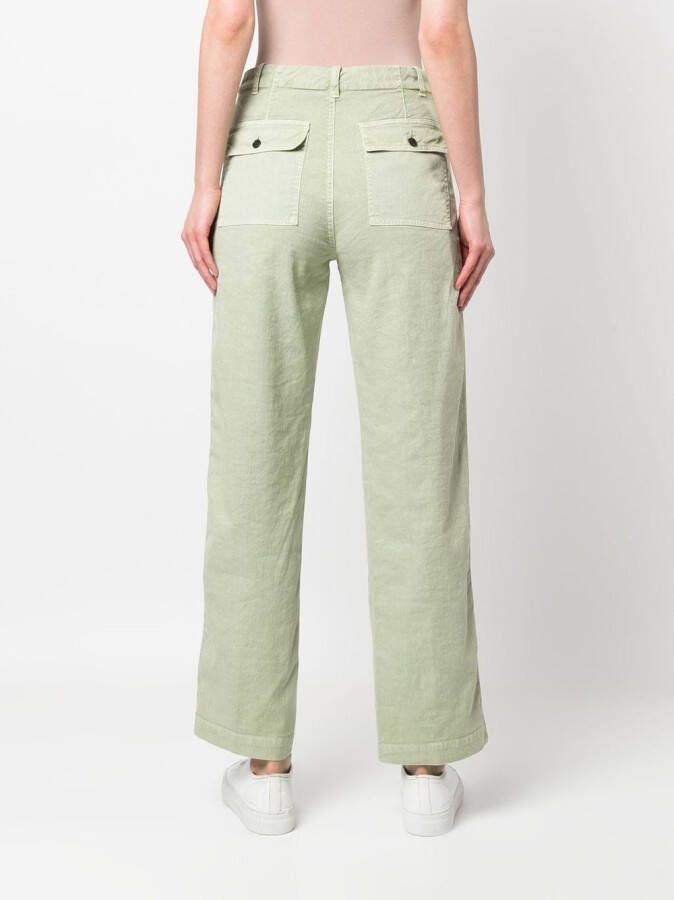 Myths Straight broek met tonale stiksels en zakken Groen
