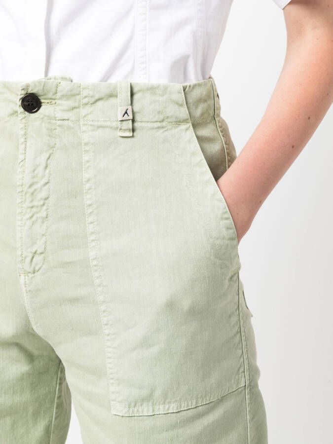 Myths Straight broek met tonale stiksels en zakken Groen
