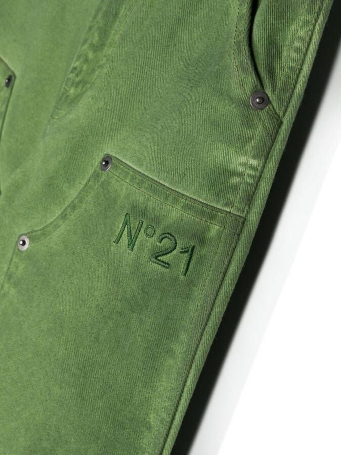 Nº21 Kids Jeans met geborduurd logo Groen