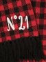 Nº21 Kids Geruite sjaal met franje Zwart - Thumbnail 3