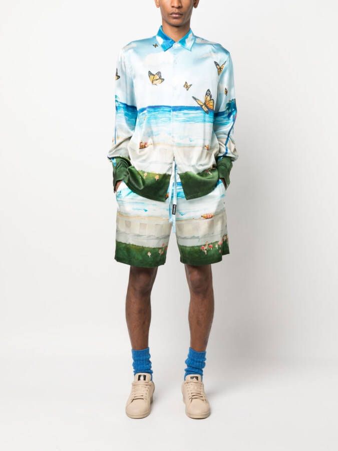 Nahmias Zijden shorts Blauw