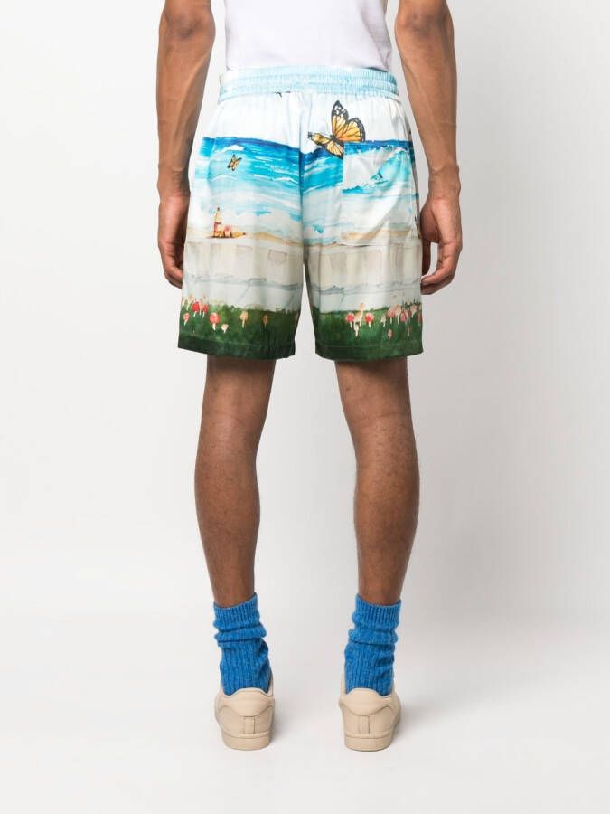 Nahmias Zijden shorts Blauw
