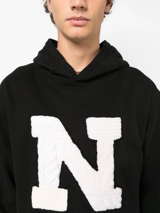 Nahmias Hoodie met patchwork Zwart