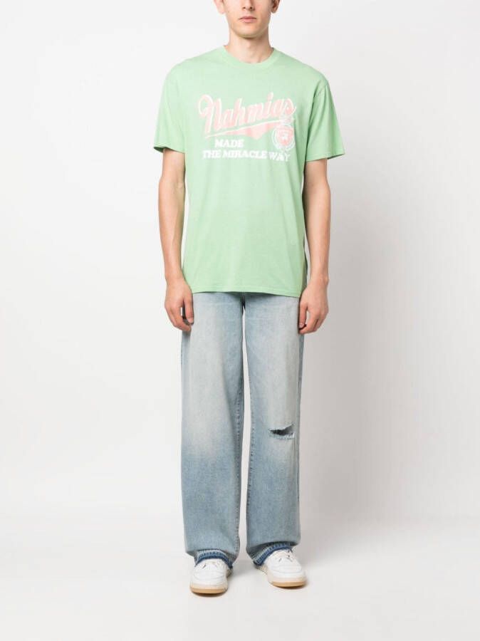 Nahmias T-shirt met logoprint Groen