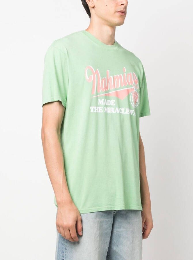 Nahmias T-shirt met logoprint Groen