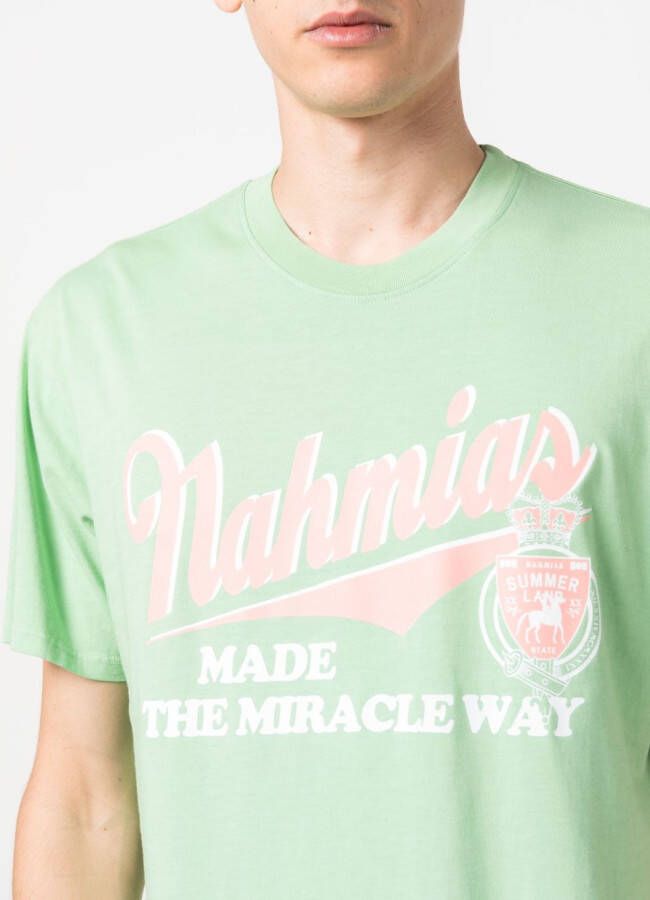 Nahmias T-shirt met logoprint Groen