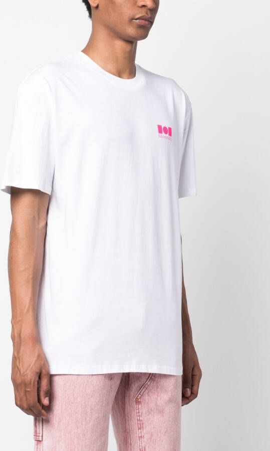 Nahmias T-shirt met logoprint Wit