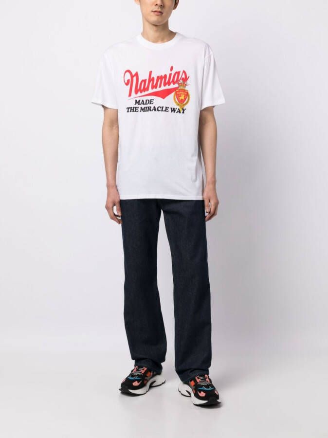 Nahmias T-shirt met logoprint Wit