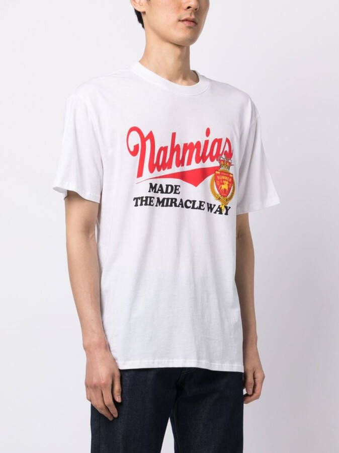 Nahmias T-shirt met logoprint Wit