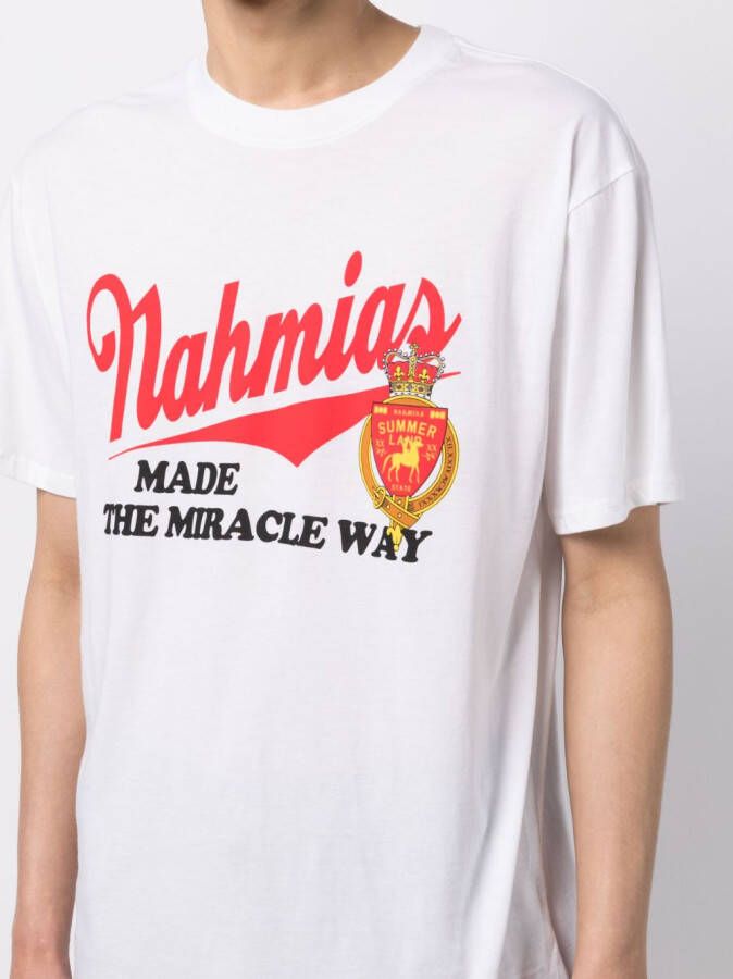 Nahmias T-shirt met logoprint Wit