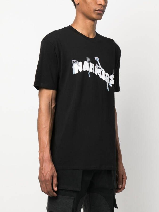 Nahmias T-shirt met logoprint Zwart