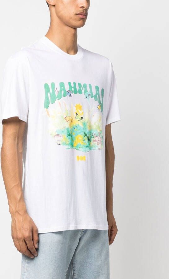 Nahmias T-shirt met logoprint Wit