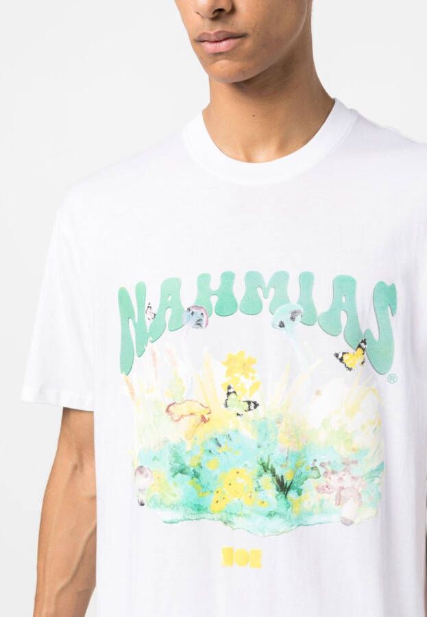 Nahmias T-shirt met logoprint Wit