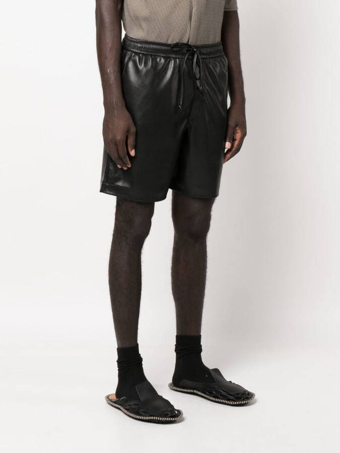 Nanushka Bermuda shorts van imitatieleer Zwart