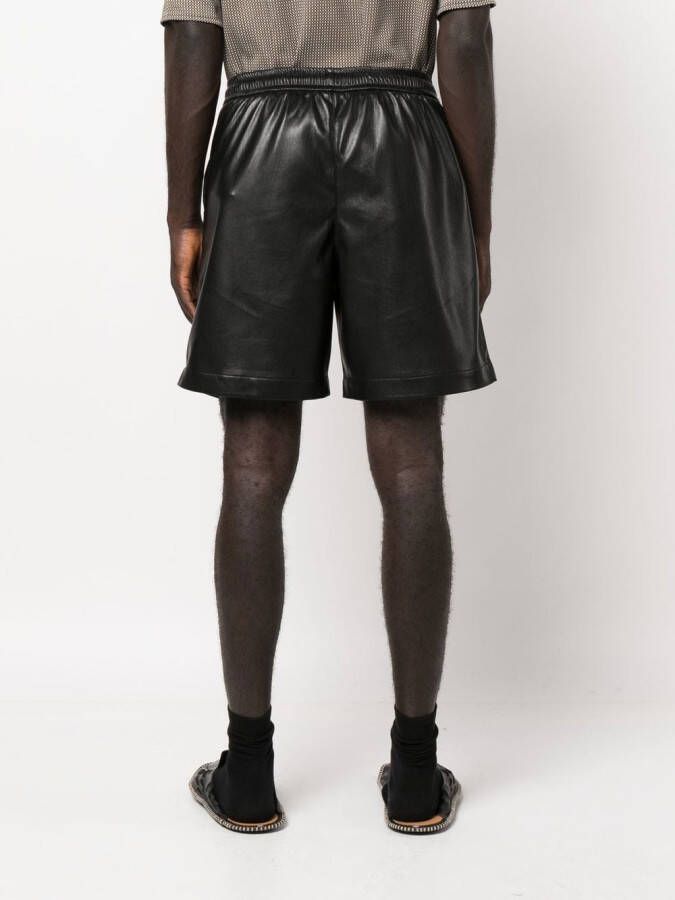 Nanushka Bermuda shorts van imitatieleer Zwart