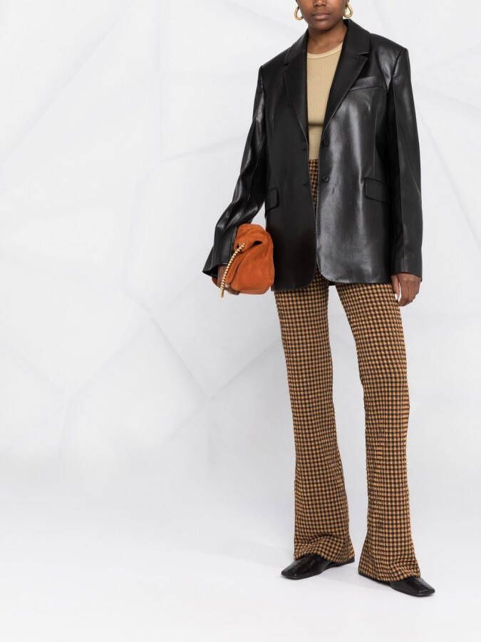 Nanushka Blazer met enkele rij knopen Zwart