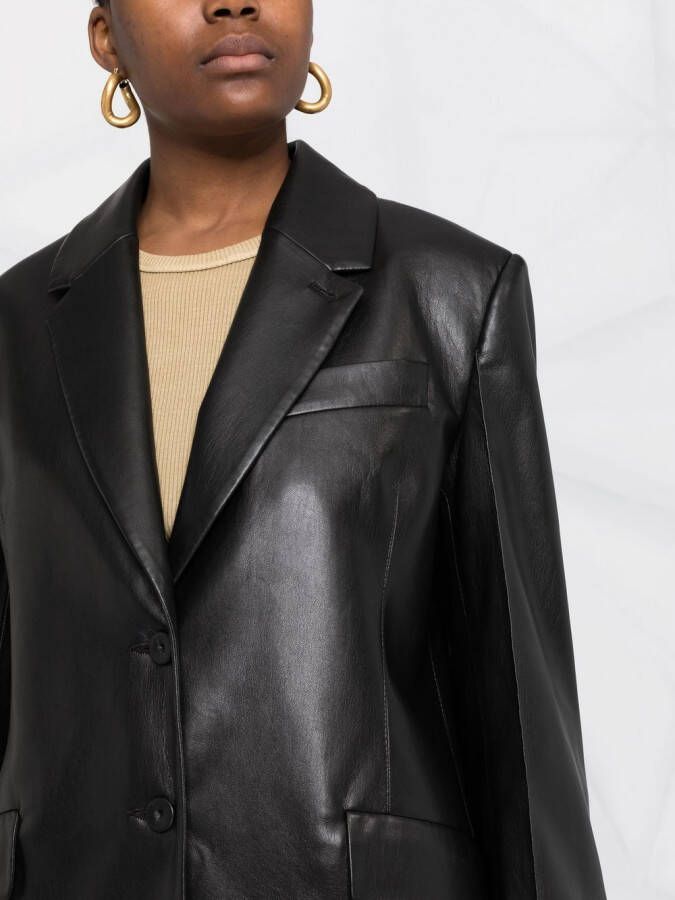 Nanushka Blazer met enkele rij knopen Zwart
